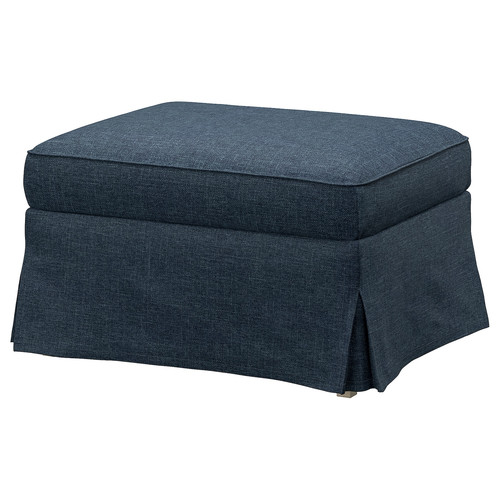 EKTORP Footstool with storage, Kilanda dark blue