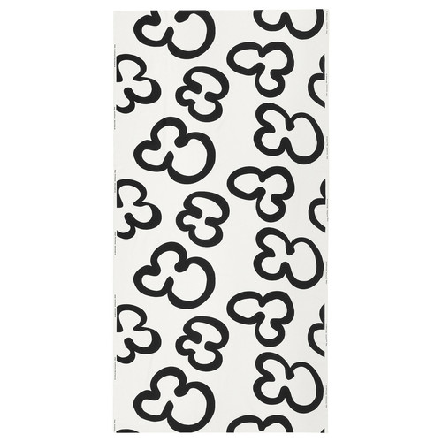KLIPPBRÄCKA Pre-cut fabric, white/black, 150x300 cm