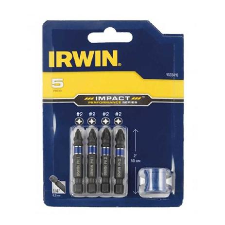 Irwin Impact Power Bit PZ Mag Set, 5pcs 4 x PZ2 plus 1903524