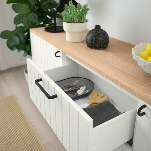 BESTÅ Storage combination with drawers, white, Sutterviken/Kabbarp white, 180x42x76 cm