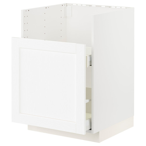 METOD Base cab f TALLSJÖN sink, white Enköping/white wood effect, 60x60 cm