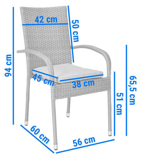 Outdoor Chair MALAGA, grey
