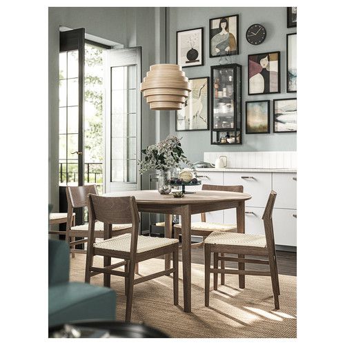 DYKARKLOCKA / HEMMA Pendant lamp, white stained oak veneer/black, 40 cm