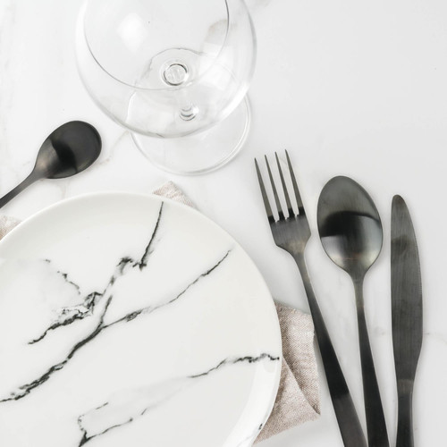 Cutlery Set Charbon 16pcs, black