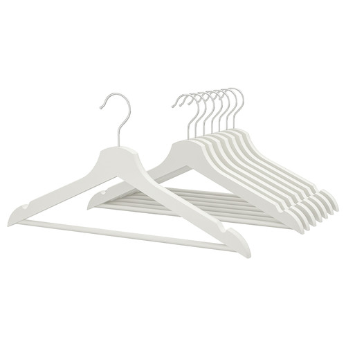 BUMERANG Hanger, white, 8 pack