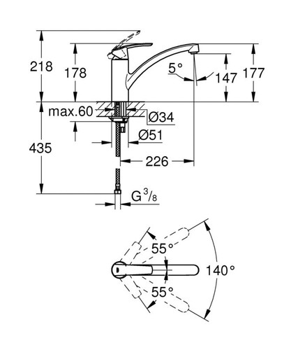 Grohe Kitchen Tap Faucet Start New, chrome