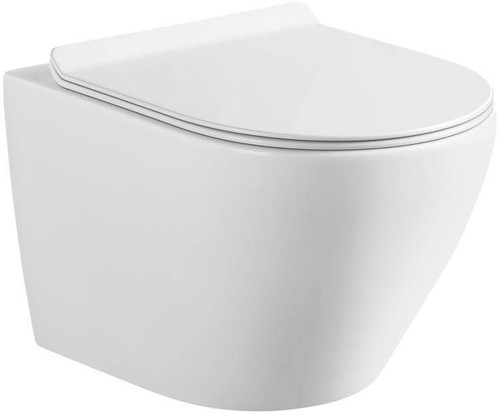 WC Wall-Hung Toilet Bowl Riviera, rimless, white