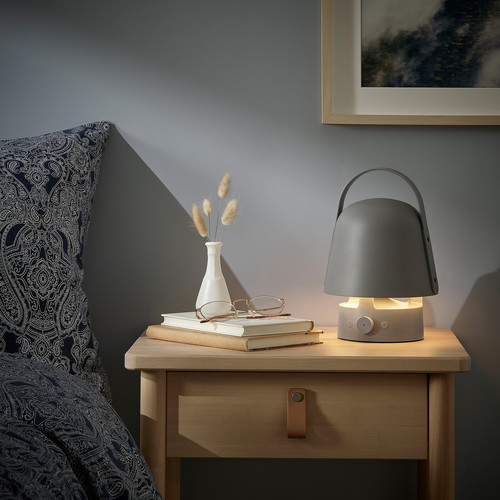 VAPPEBY Bluetooth speaker lamp, outdoor/grey
