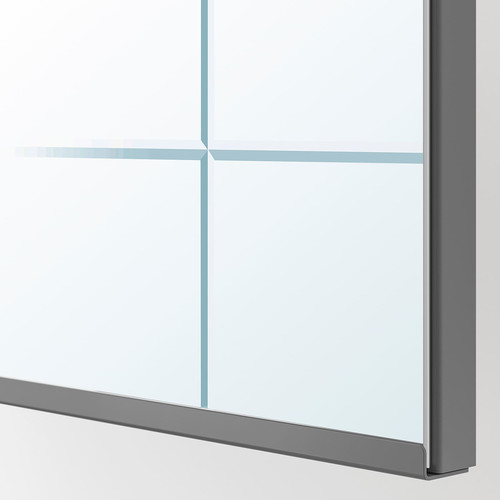 KAMMARTORP Mirror door w soft closing hinges, white, 50x195 cm