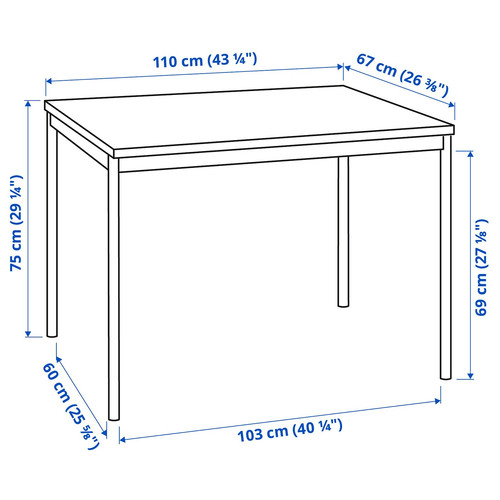 SANDSBERG / ÖSTANÖ Table and 4 chairs, black black/Remmarn red-brown, 110 cm