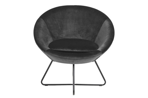 Armchair Center, velvet, grey