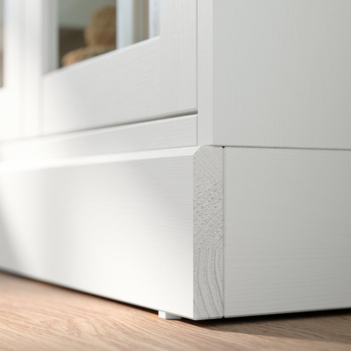 HAVSTA Glass-door cabinet with plinth, white/clear glass, 81x37x134 cm
