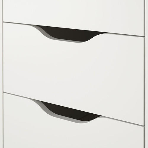 ALEX Drawer unit on castors, white/black, 36x76 cm