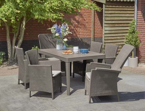 Outdoor Dining Table GIRONA 160 cm, cappuccino