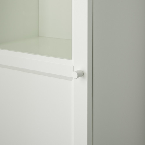 BILLY / OXBERG Bookcase with panel/glass door, white/glass, 40x42x202 cm