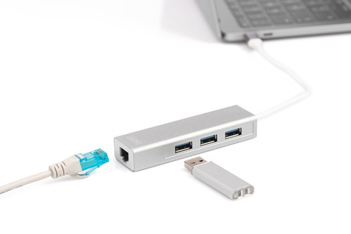 Digitus Hub 3-port USB 2.0 Type-C Gigabit LAN