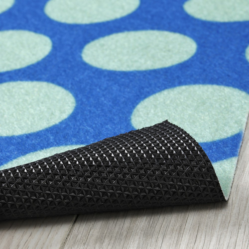 KÖRFÄLTSPIL Door mat, blue green/circle pattern, 40x60 cm