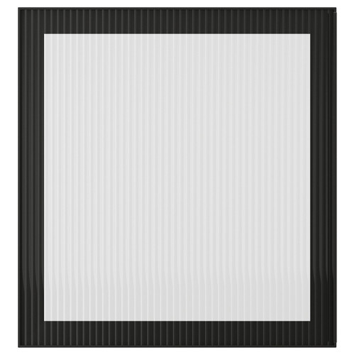 FÄLLSVIK Glass door, anthracite/reeded glass, 60x64 cm