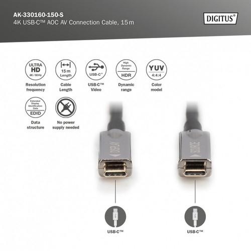 DIGITUS 4K USB Type-C AOC AV Connection Cable