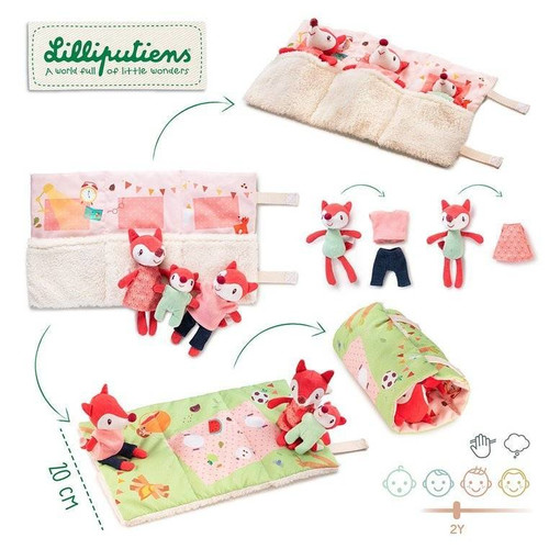 LILLIPUTIENS - Mini - cuddly fox family with a folding mat Alice the Fox 2+