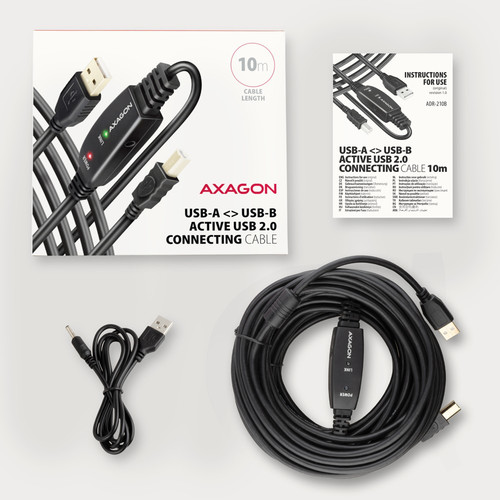 AXAGON USB Cable ADR-210B USB 2.0 A-M -> B-M act 10m