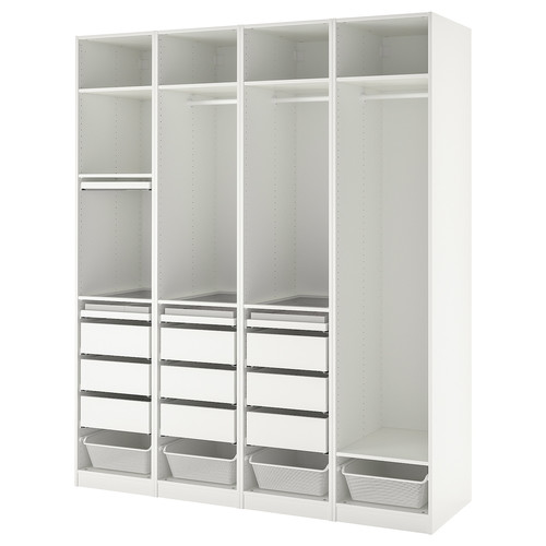 PAX Wardrobe combination, white, 200x58x236 cm