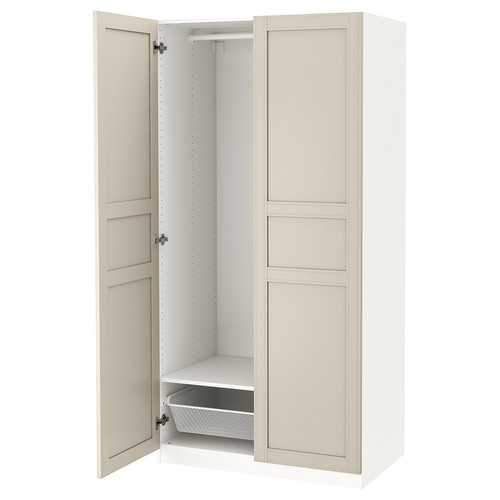 PAX / FLISBERGET Wardrobe, white/light beige, 100x60x201 cm