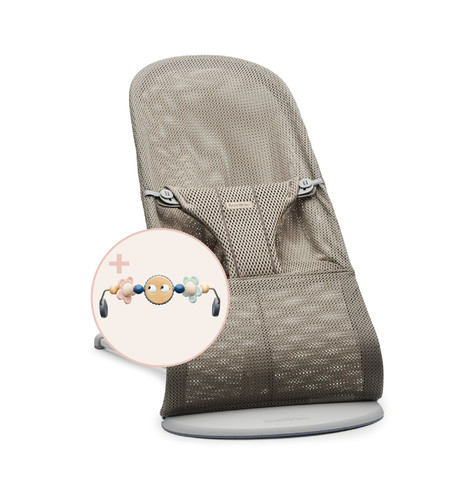 BABYBJÖRN Bouncer Bliss MESH - Grey Beige + Toy Googly Eyes Pastels