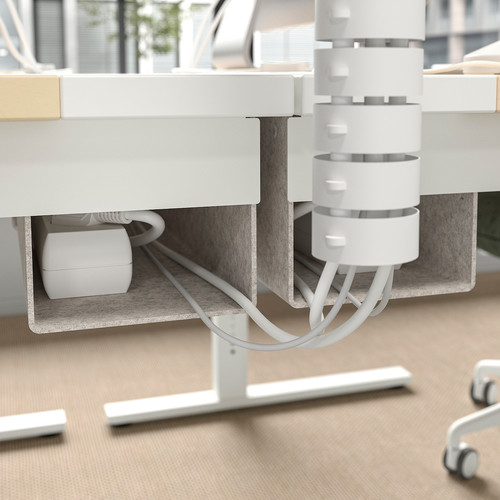MITTZON Desk, birch veneer/white, 120x80 cm