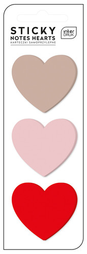 Sticky Notes Hearts 45x45/25 Sheets, 1pc, assorted colours