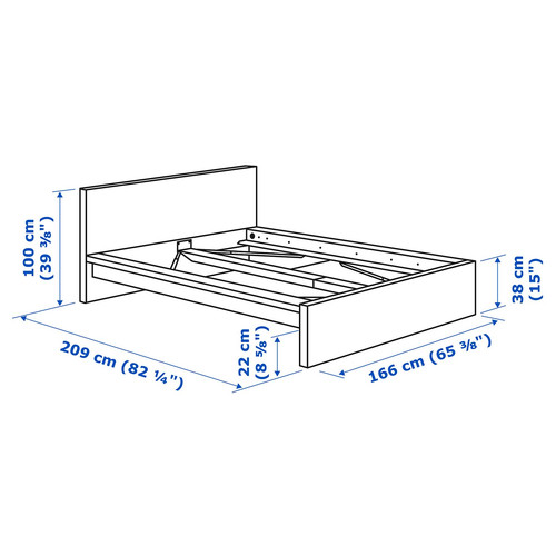 MALM Bed frame with mattress, black-brown/Åbygda firm, 160x200 cm