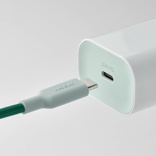 LILLHULT USB-C to USB-C, green, 1.5 m