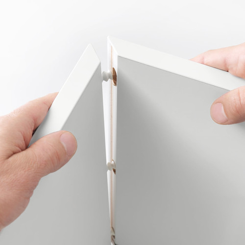 EKET Media storage combination, white/clear glass, 210x35x35 cm