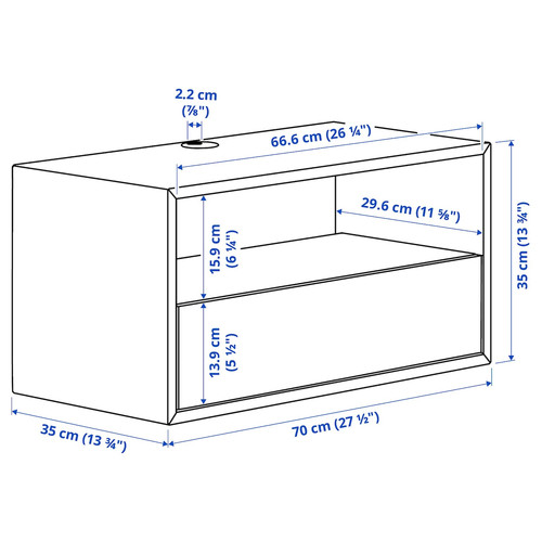 EKET Media storage combination, white/brown walnut effect, 175x35x35 cm