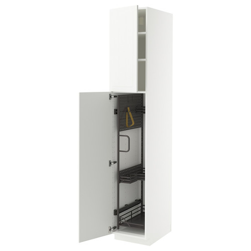 METOD High cabinet with cleaning interior, white/Stensund white, 40x60x220 cm
