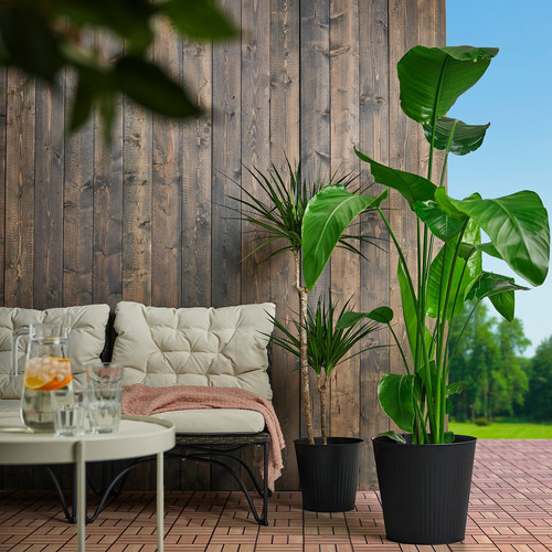 CITRONMELISS Plant pot, in/outdoor/anthracite, 32 cm