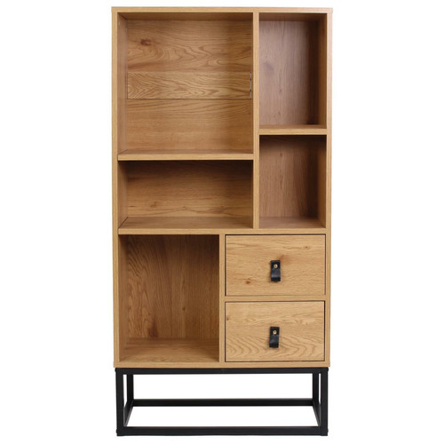 Shelving Unit with Shelves & Drawers Abbott, oak/black