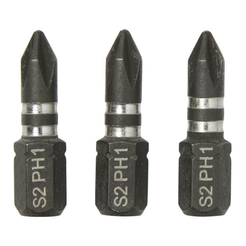Erbauer Impact Bits 25 mm PH1, 3 pack