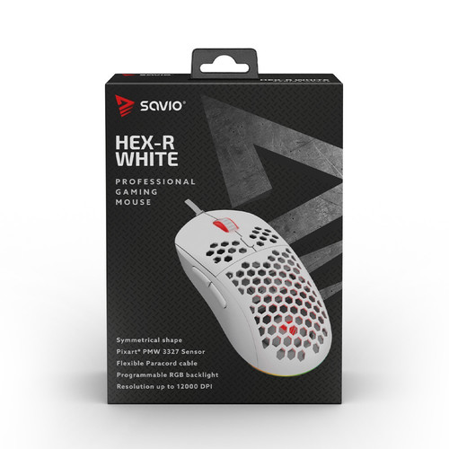 Savio Optical Wired Gaming Mouse HEX-R White