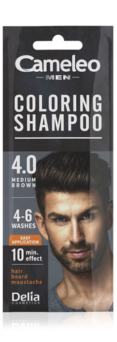CAMELEO MEN Coloring Shampoo for Men 4.0 Medium Brown 15 ml