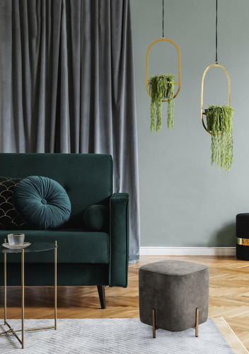 Pouffe Izbit Velvet, light grey