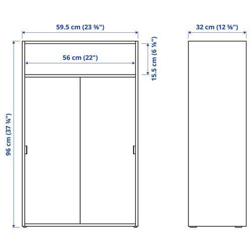 SPIKSMED TV storage combination, light grey, 215x32x96 cm