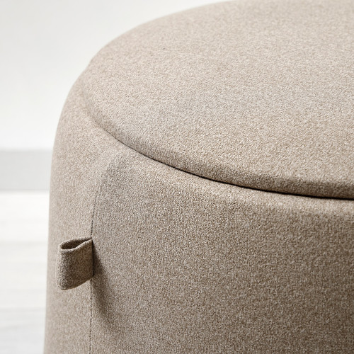 JÄRRESTAD Pouffe, with storage/Tonerud dark beige