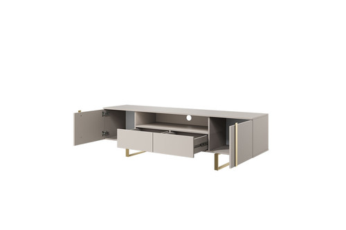 TV Cabinet Verica 200 cm, cashmere/gold legs