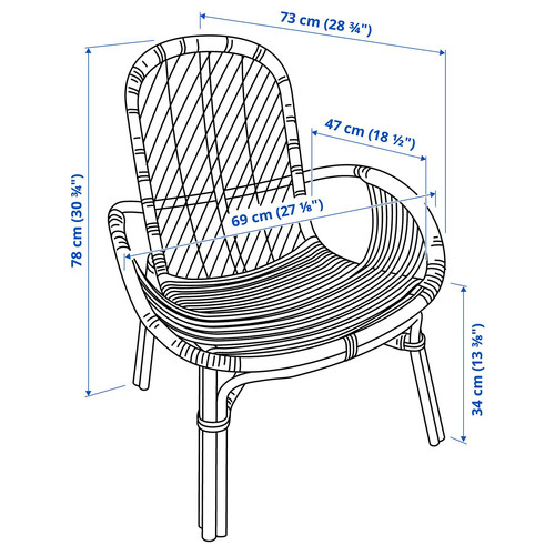 BROBOCK Armchair, rattan