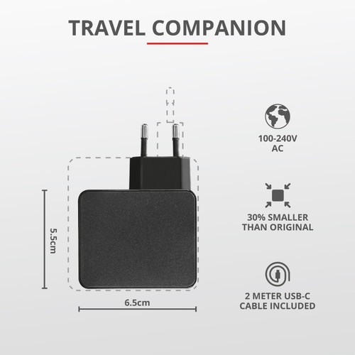 Trust MAXO MacBook Charger 61W USB-C EU Plug