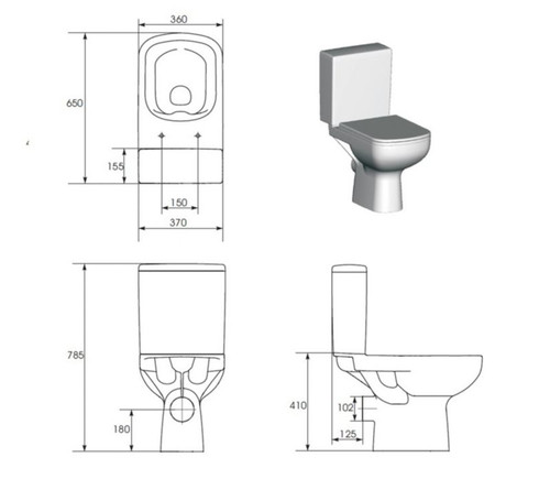 Cersanit WC Compact Seno Rimless 3/6l with Soft-close Seat