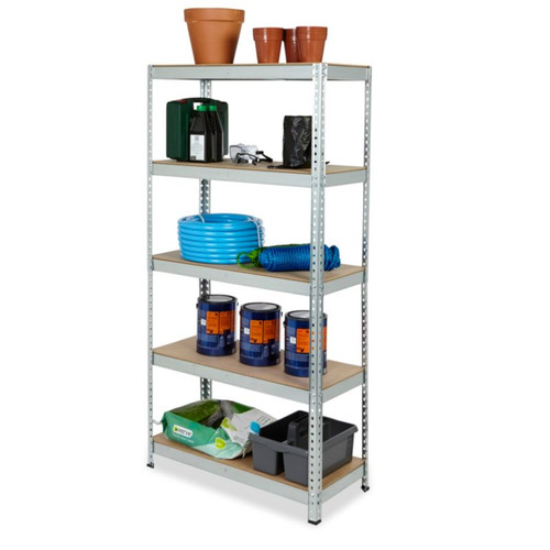 Steel Shelving Unit Gamel 90x40x180cm 5 Shelves 175kg, galvanised