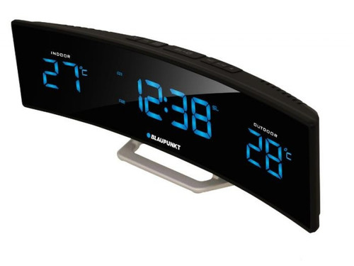 Clock Radio with In- & Outdoor Temperature CR12BK FM Alarm Clock