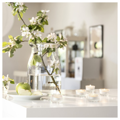 LÖVSKOGSLUND Scented tealight, Apple/light green, 3.5 hr